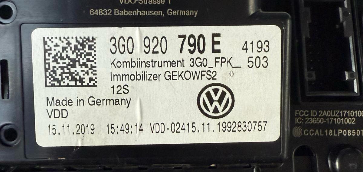 A3C01005800 3066312 CONTACHILOMETRI VOLKSWAGEN TIGUAN 1.9 DIESEL 2019 3G0920790E - immagine 3
