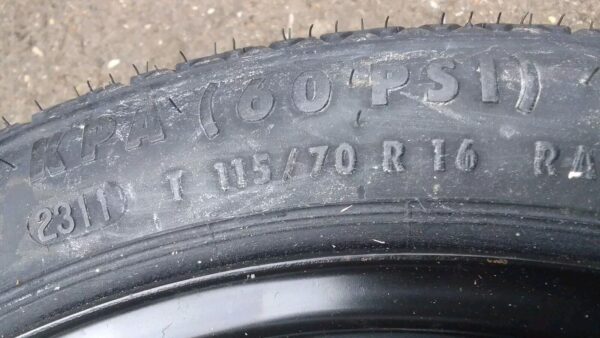 115 / 70 R16 RUOTINO RUOTA SCORTA PNEUMATICO OPEL MERIVA B - immagine 4