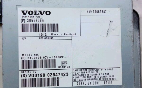 30659584 30659587 AMPLIFICATORE AUDIO ORIGINALE VOLVO XC 60 XC60 2008 AL 2016 - immagine 5
