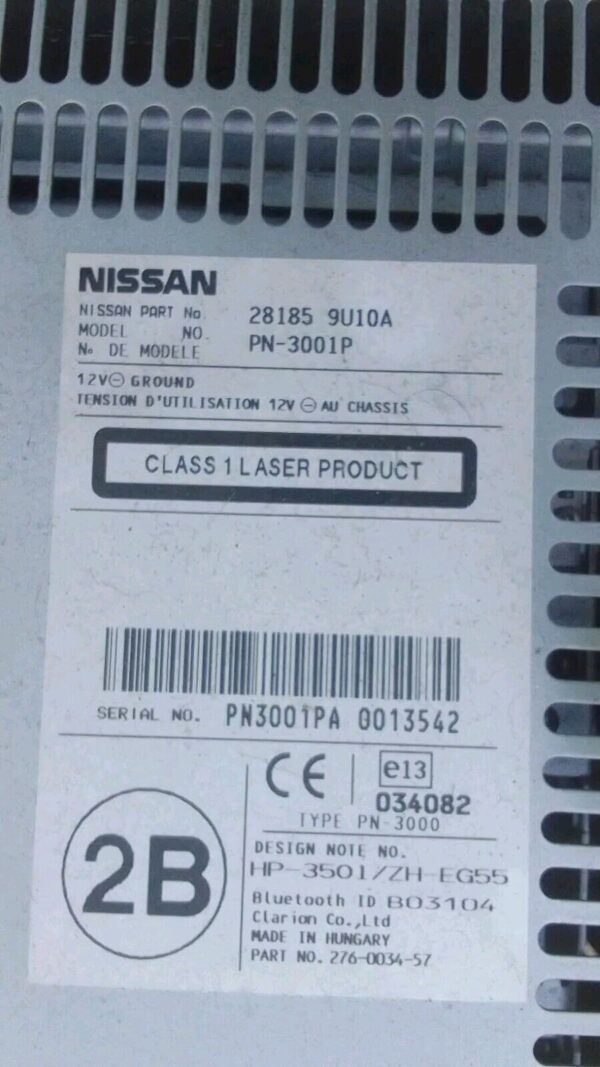 28185 9U10A COMANDI CD STEREO RADIO AUTORADIO ORIGINALE NISSAN NOTE E11  2008 - immagine 5