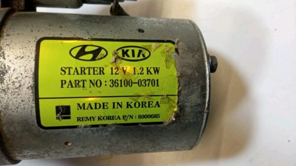 36100-03701 12V MOTORINO AVVIAMENTO  HYUNDAI / KIA - immagine 8