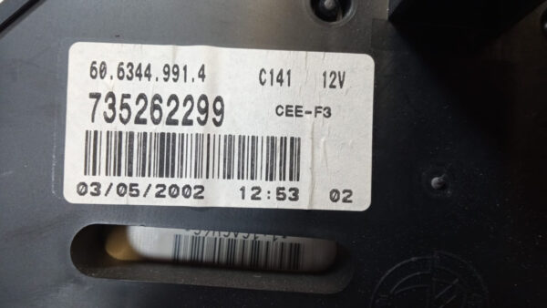735262299 STRUMENTAZIONE QUADRO CONTACHILOMETRI FIAT 600 SEICENTO 2002 - immagine 6