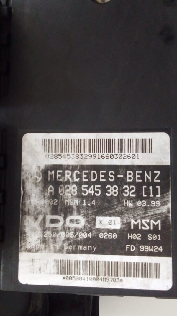 A0285453832 1688200426 KIT CENTRALINA BLOCCHETTO CHIAVE MERCEDES CLASSE A W168 BENZINA - immagine 12
