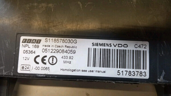 51775008 KIT CENTRALINA CHIAVE BLOCCHETTO FIAT PANDA 169 1.3 DIESEL  2003  2011 - immagine 10