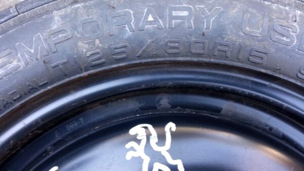RUOTINO RUOTA DI SCORTA ORIGINALE PEUGEOT 1007   125  /  80 R 15 4 FORI - immagine 5