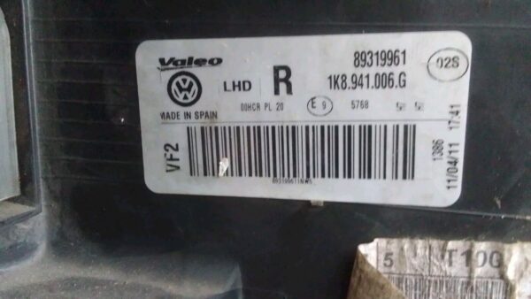 1K8941006G FARO FANALE ANTERIORE DESTRO DX ORIGINALE VOLKSWAGEN SCIROCCO - immagine 9