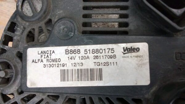 51880175 ALTERNATORE FIAT 500L 500 L  1.3 DIESEL MTJ 120A 12V - immagine 5